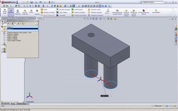 Komponent ritad i SolidWorks